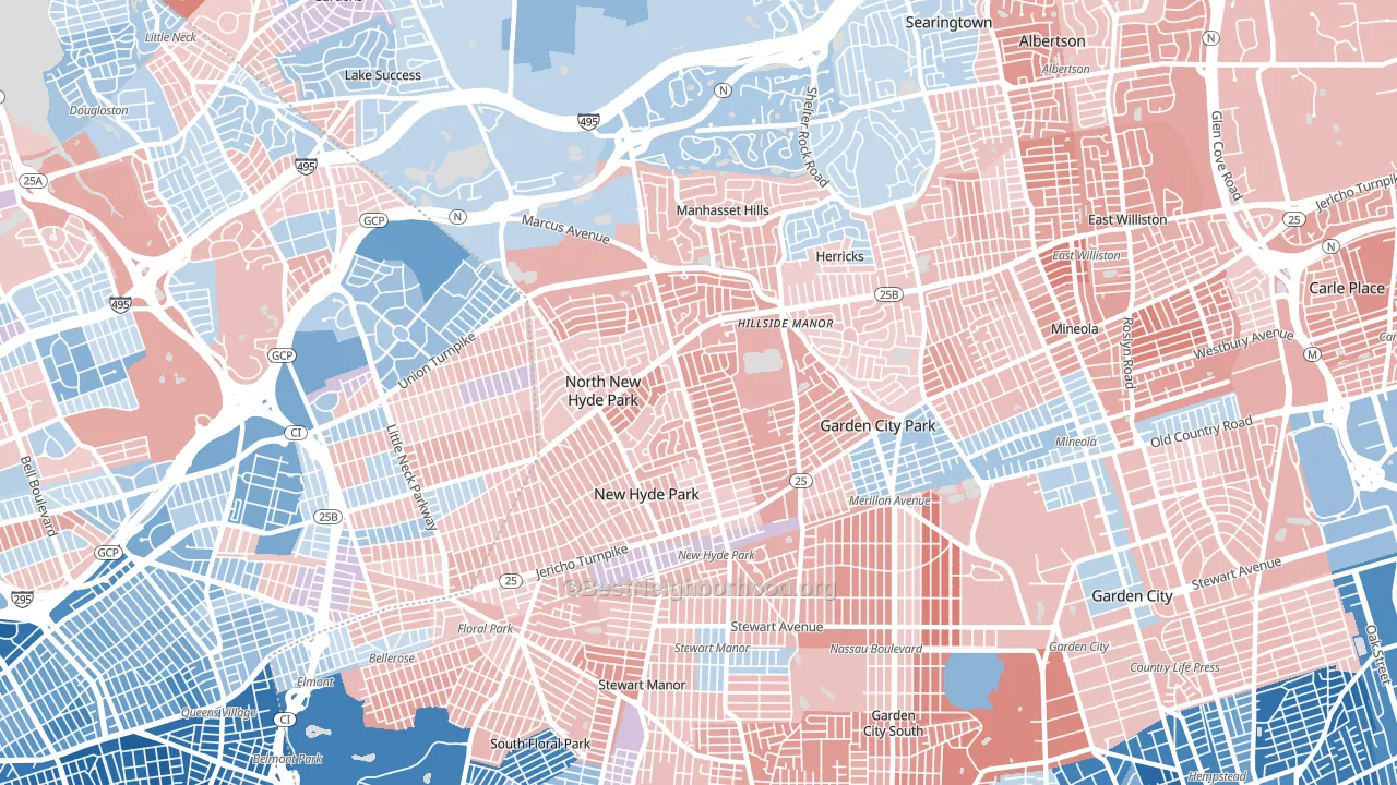 11040, NY block-group political-lean map