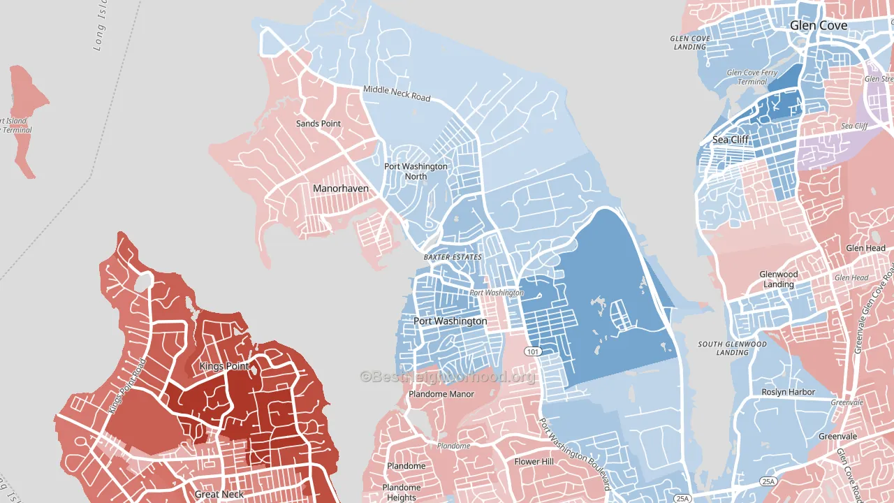 11050, NY block-group political-lean map
