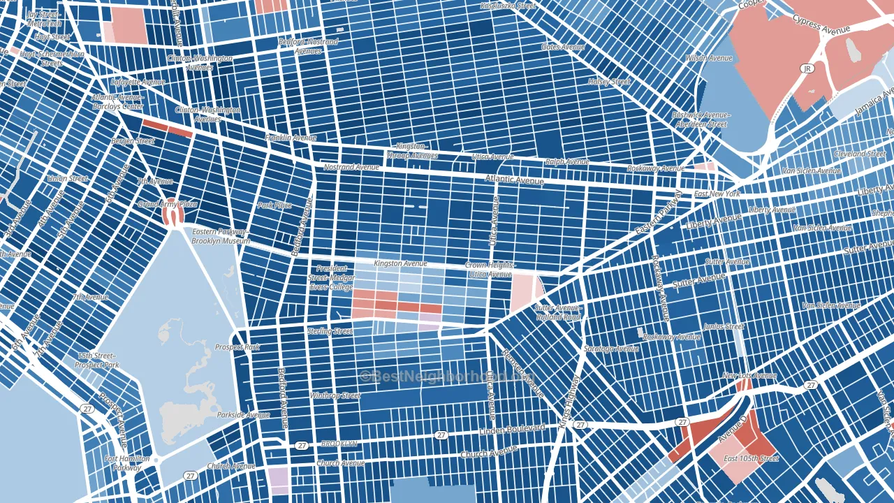 11213, NY block-group political-lean map