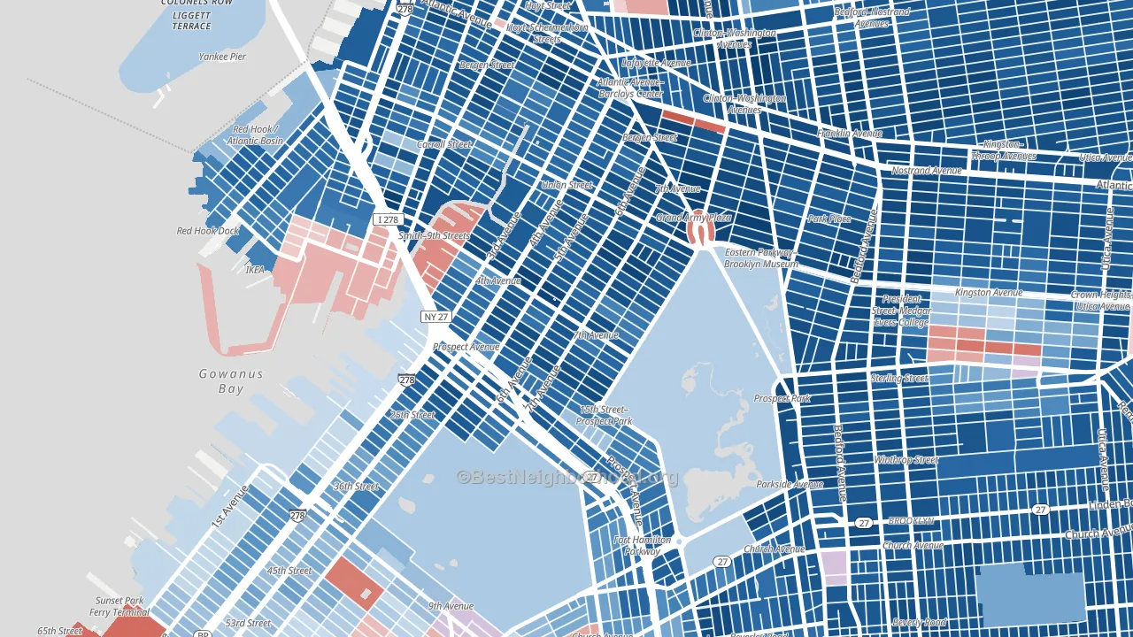 11215, NY block-group political-lean map