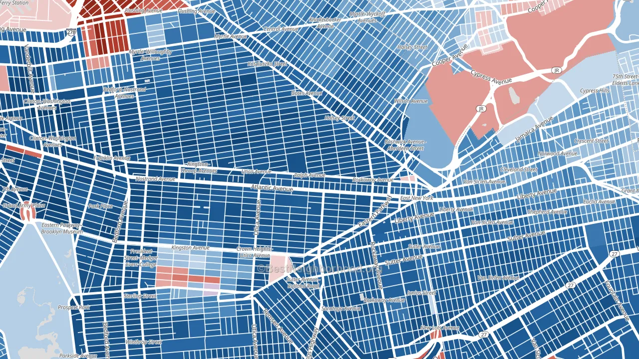 11233, NY block-group political-lean map