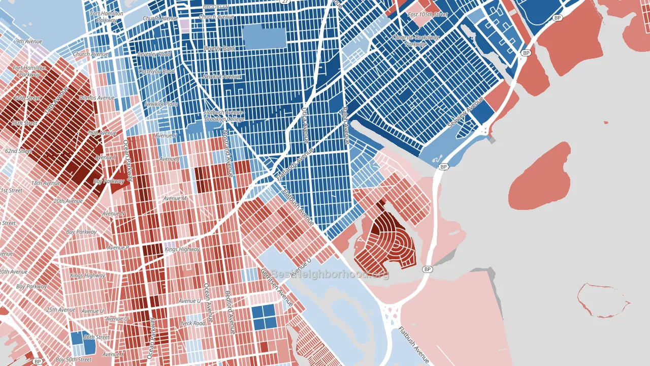 11234, NY block-group political-lean map