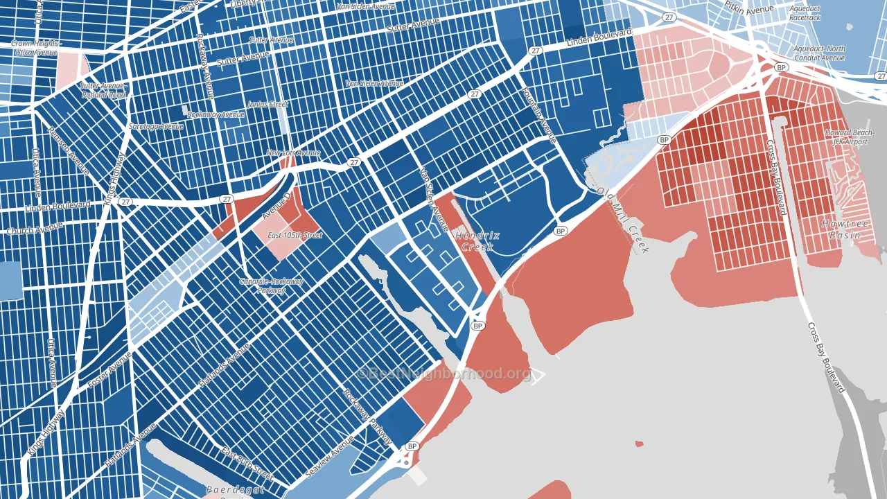 11239, NY block-group political-lean map