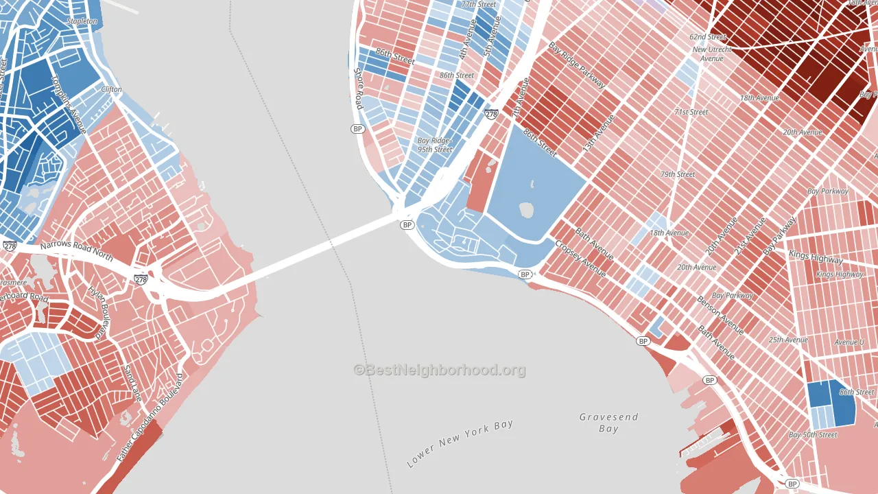 11252, NY block-group political-lean map