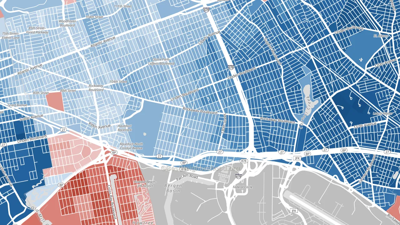 11420, NY block-group political-lean map