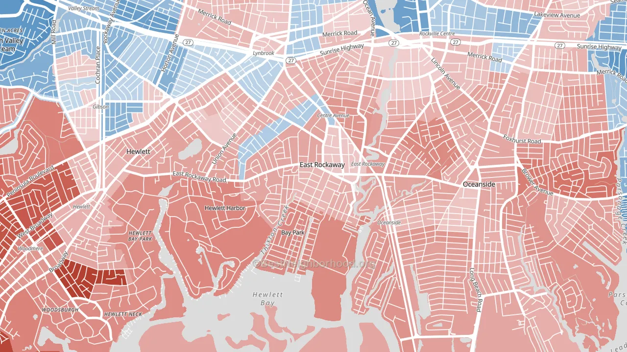 11518, NY block-group political-lean map