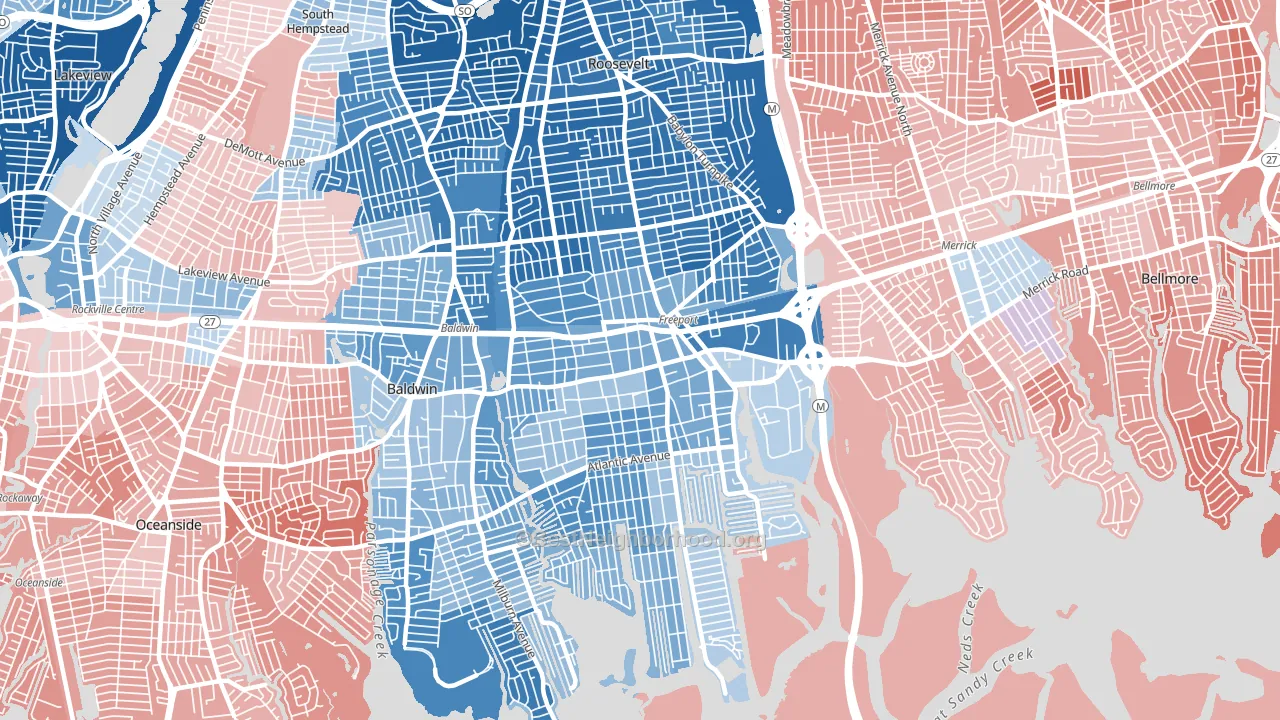 11520, NY block-group political-lean map
