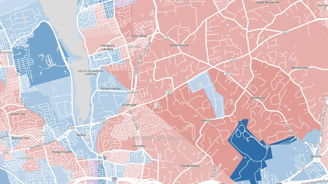 11548, NY block-group political-lean map