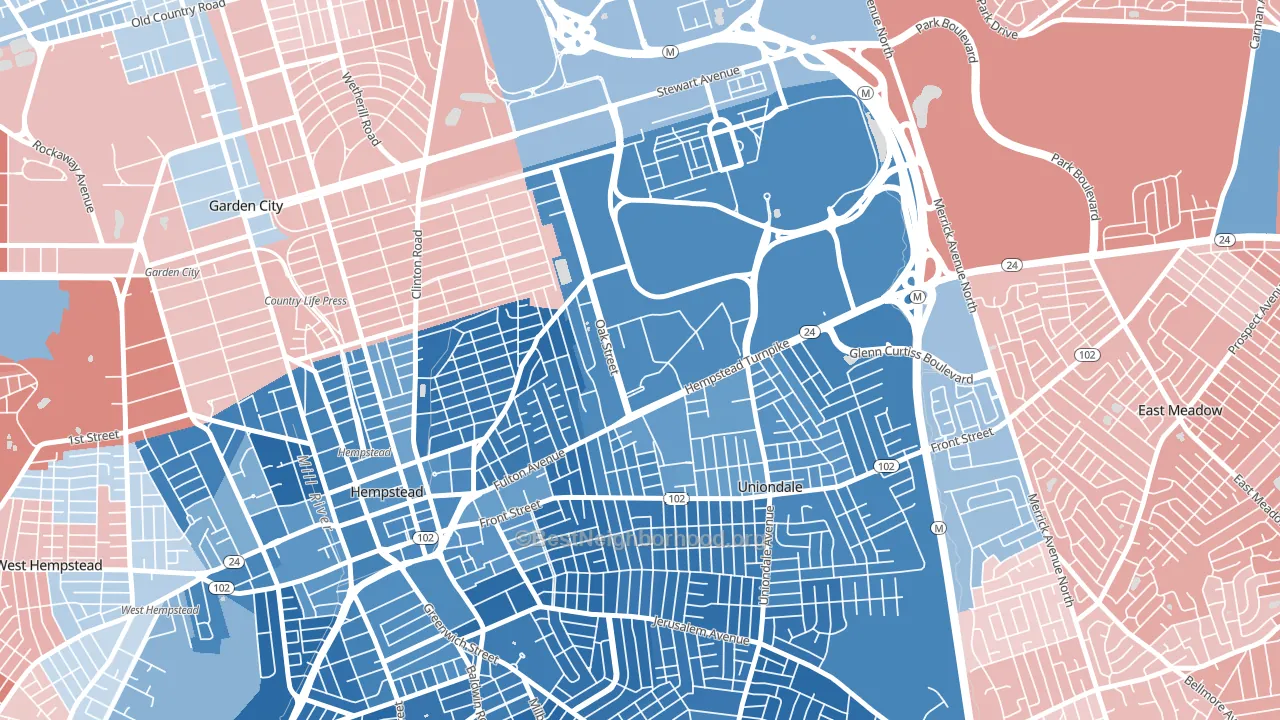 11549, NY block-group political-lean map