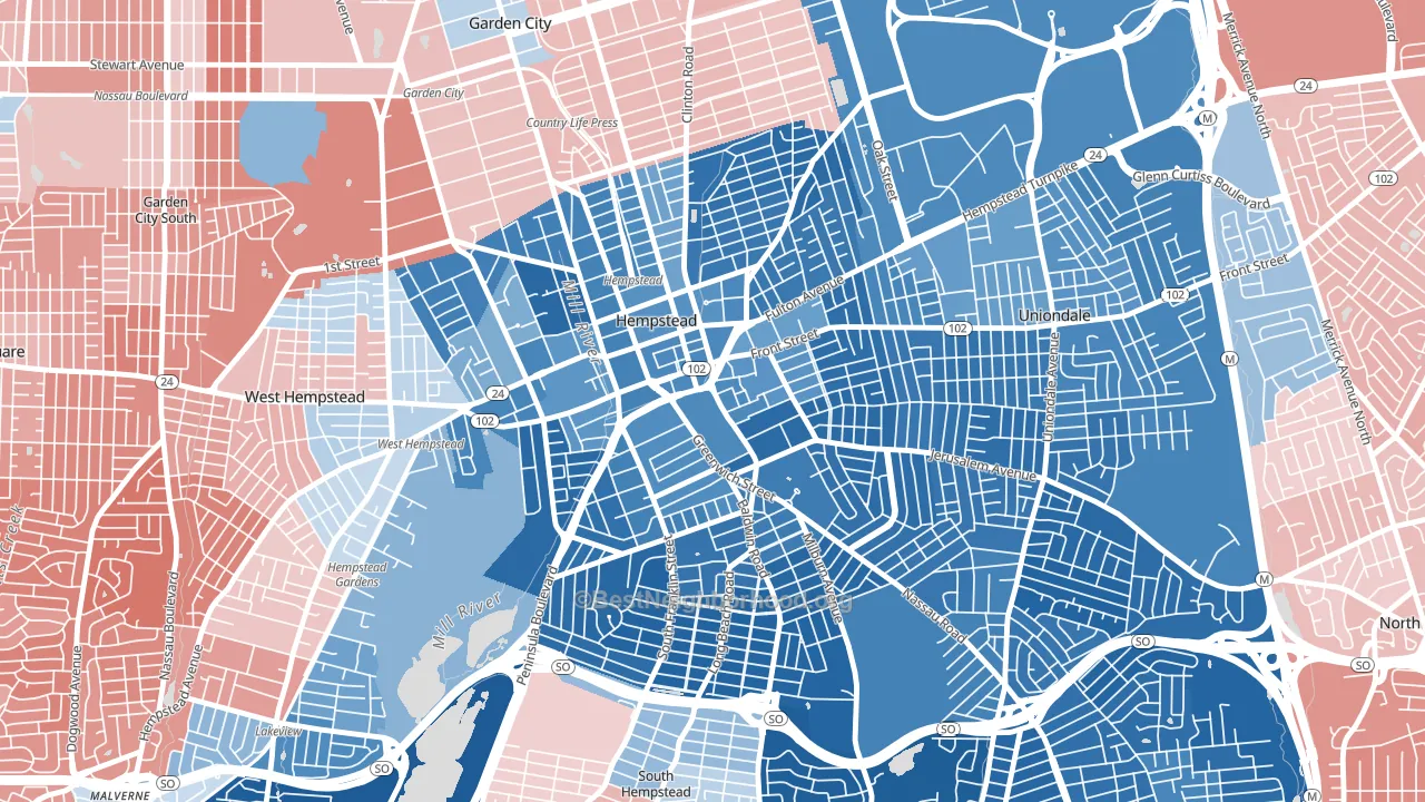 11550, NY block-group political-lean map