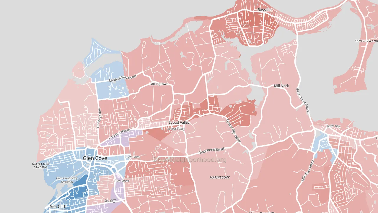 11560, NY block-group political-lean map