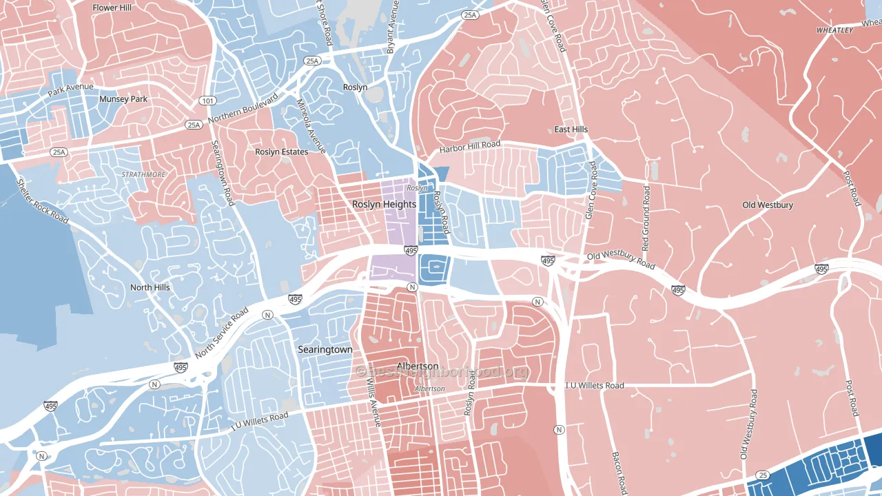 11577, NY block-group political-lean map