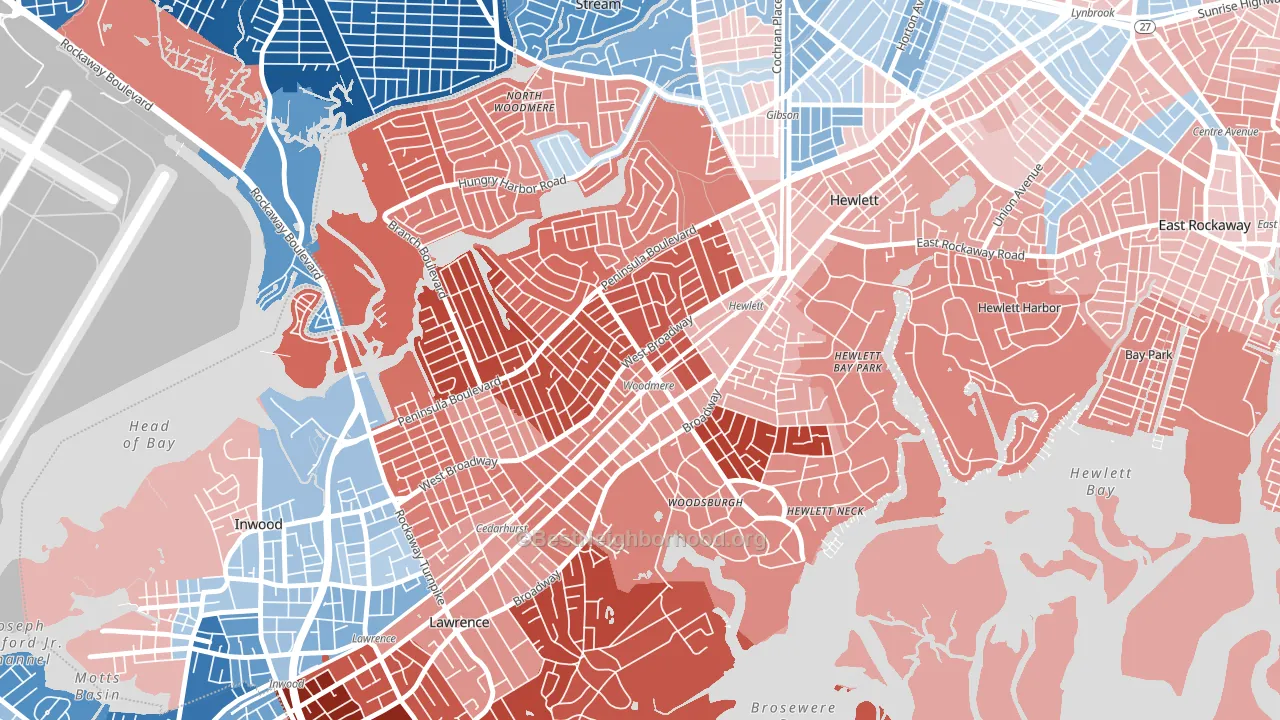 11598, NY block-group political-lean map