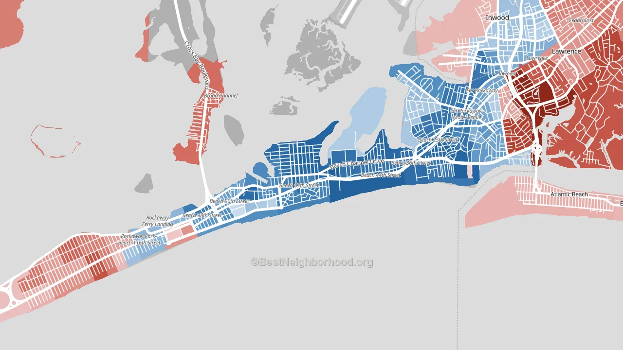 11692, NY block-group political-lean map