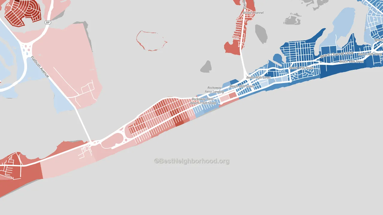11694, NY block-group political-lean map