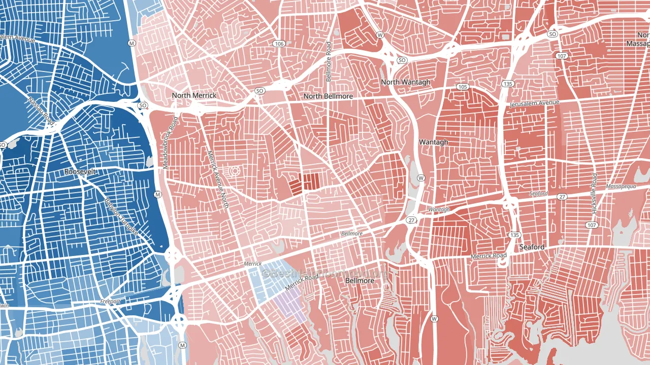 11710, NY block-group political-lean map