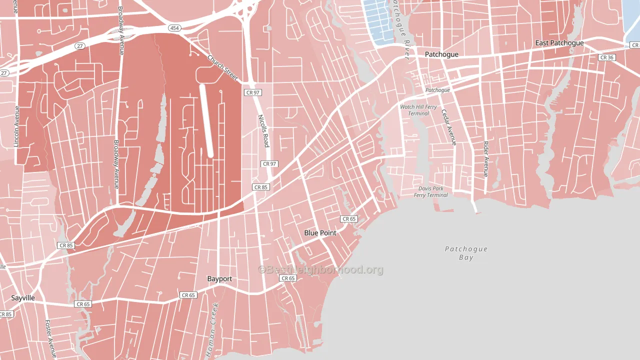 11715, NY block-group political-lean map