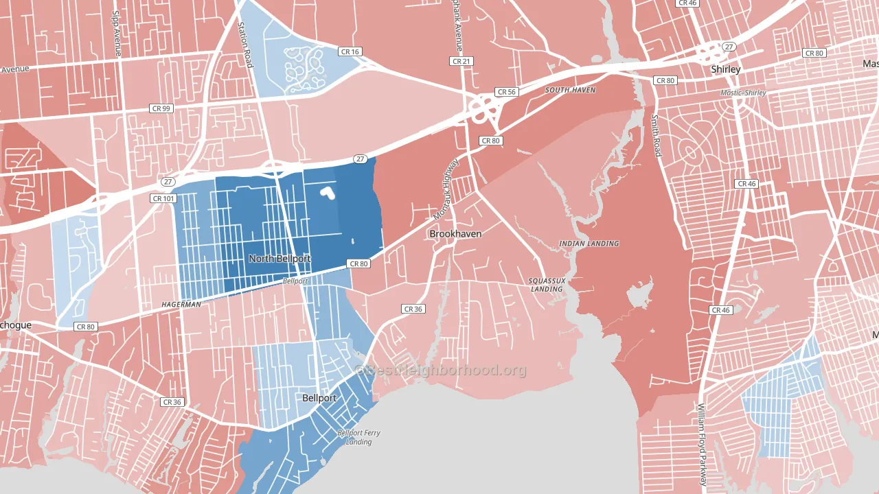 11719, NY block-group political-lean map