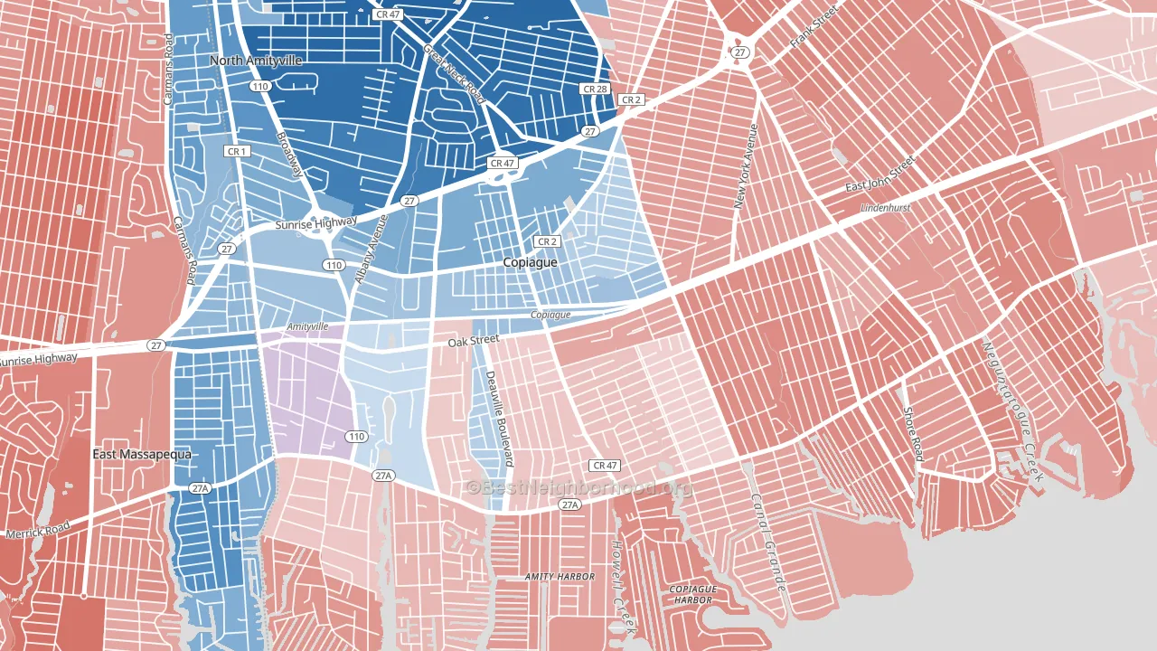 11726, NY block-group political-lean map