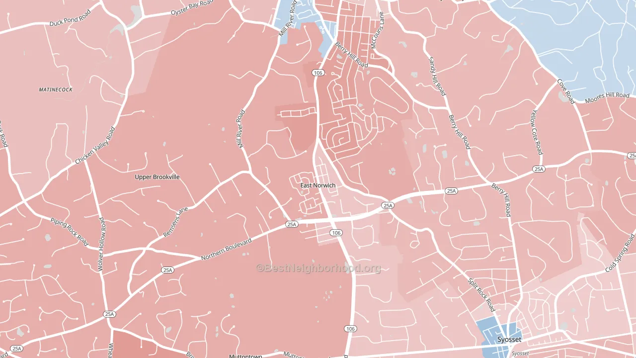 11732, NY block-group political-lean map