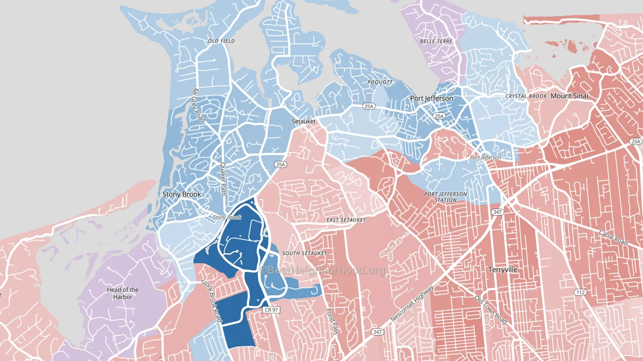 11733, NY block-group political-lean map