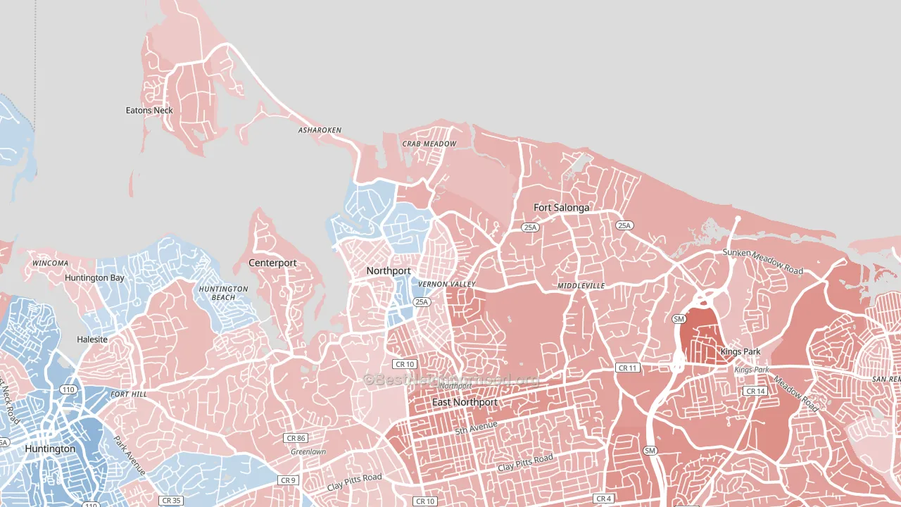 11768, NY block-group political-lean map