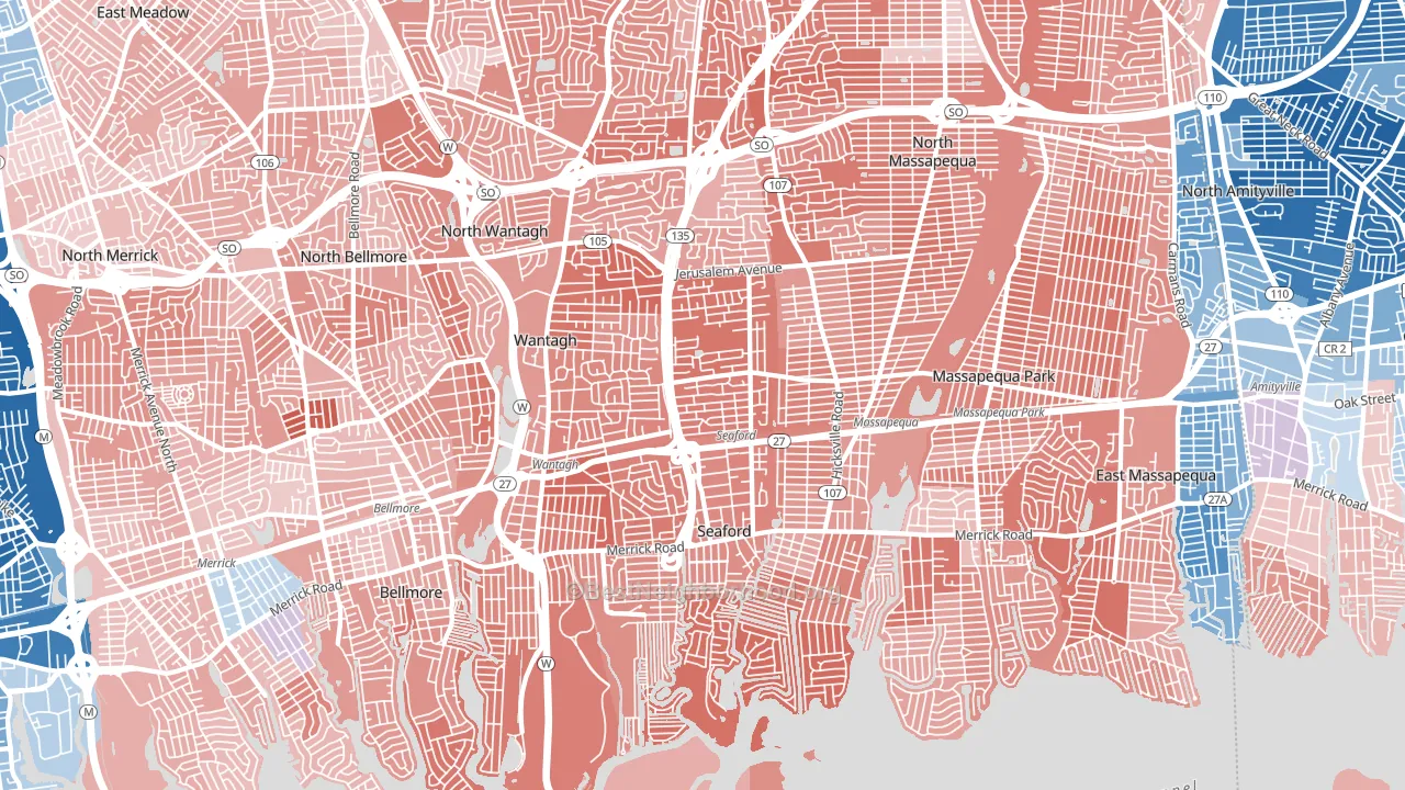 11783, NY block-group political-lean map
