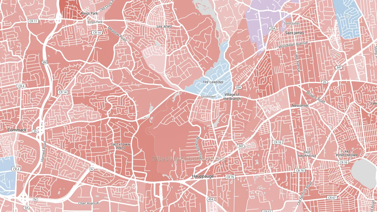 11787, NY block-group political-lean map
