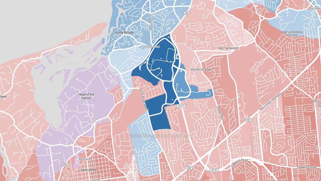 11790, NY block-group political-lean map