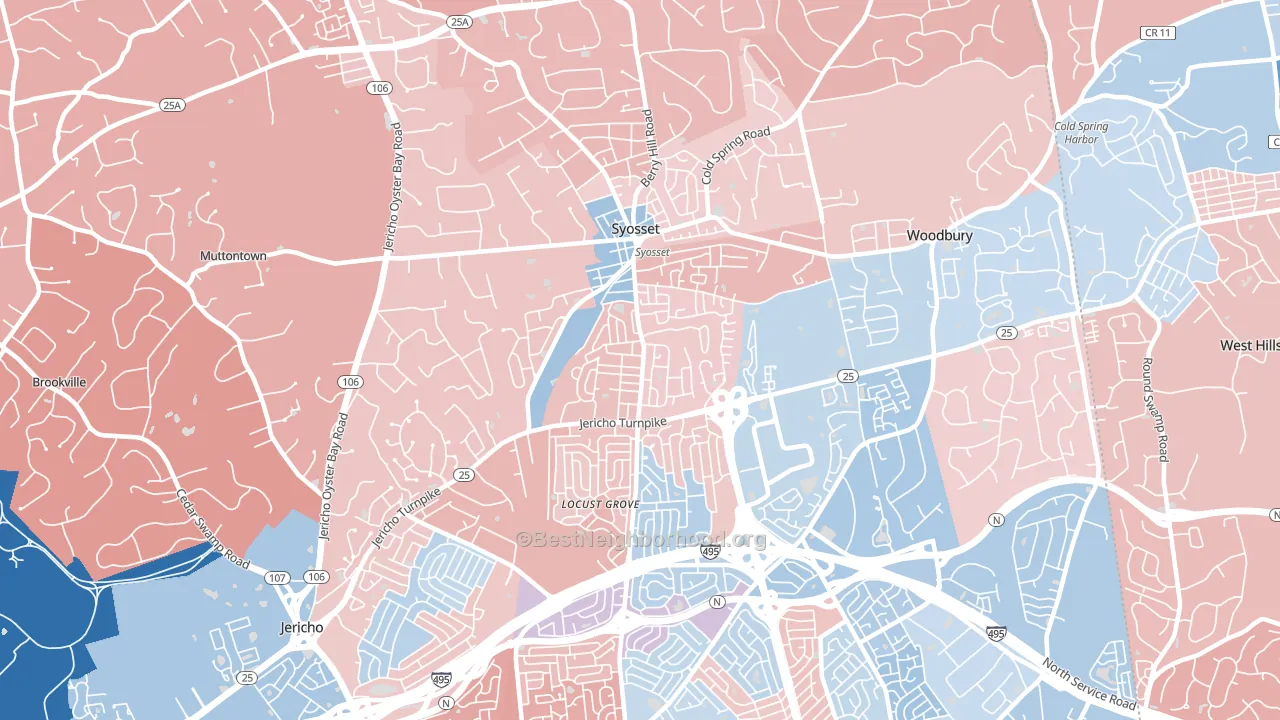 11791, NY block-group political-lean map