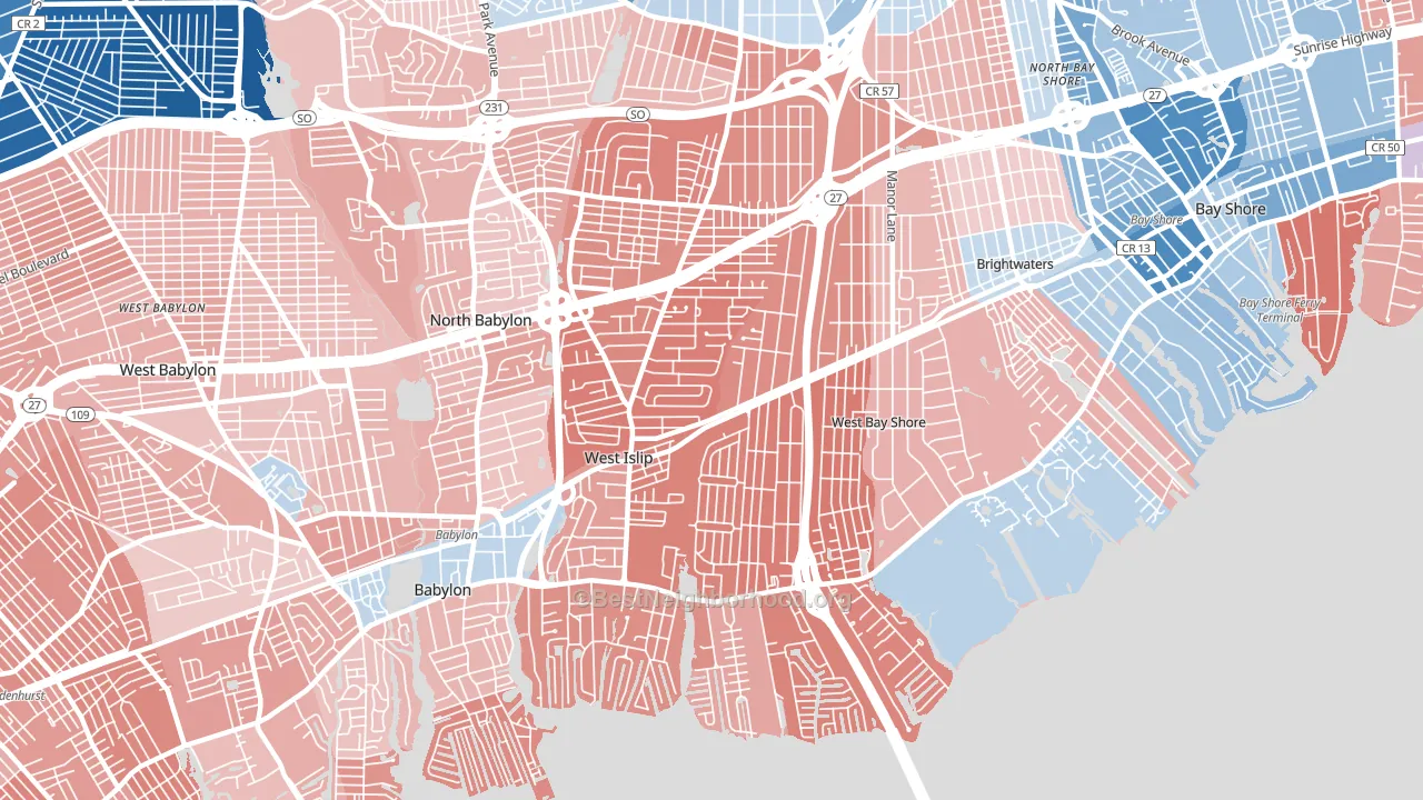 11795, NY block-group political-lean map
