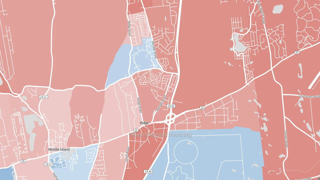 11961, NY block-group political-lean map