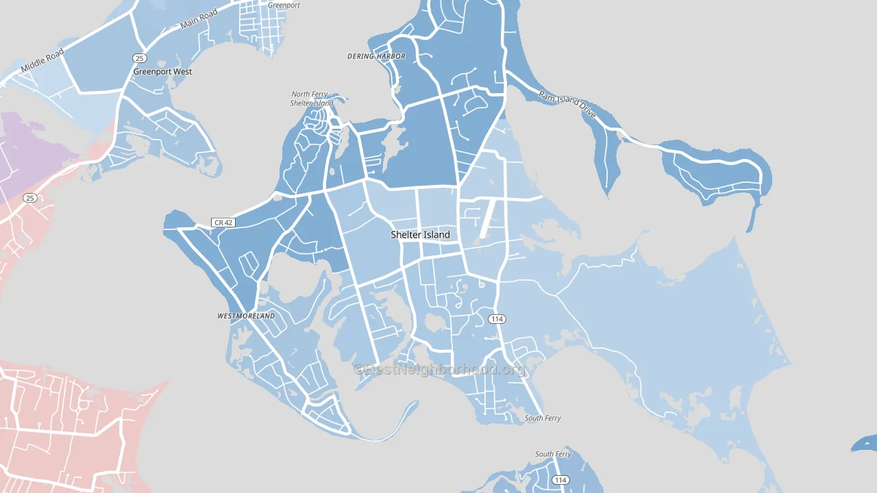 11964, NY block-group political-lean map