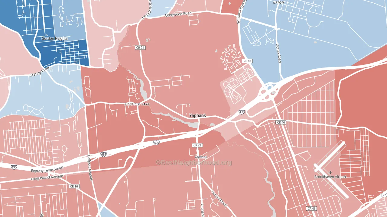 11980, NY block-group political-lean map