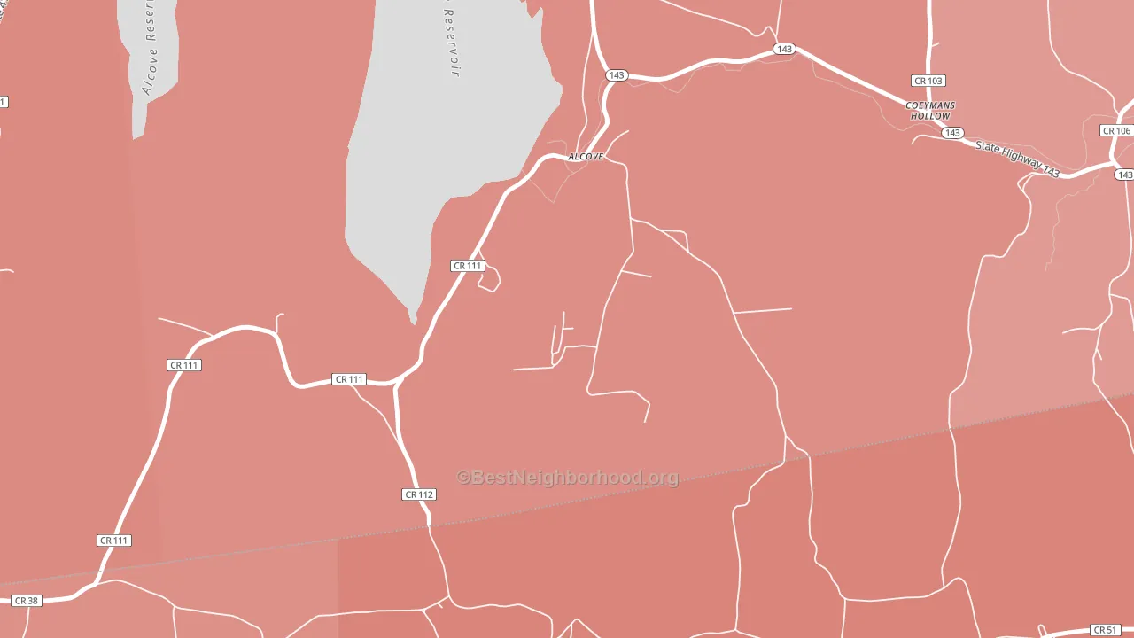 12007, NY block-group political-lean map