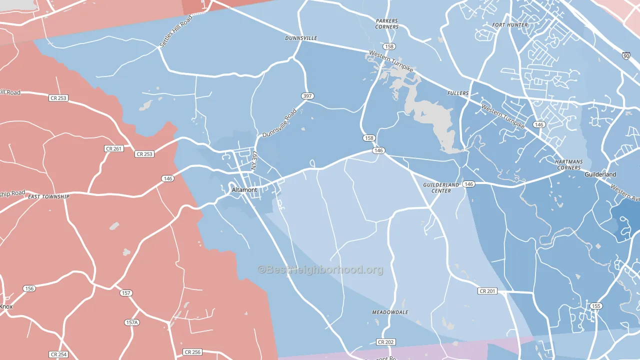 12009, NY block-group political-lean map
