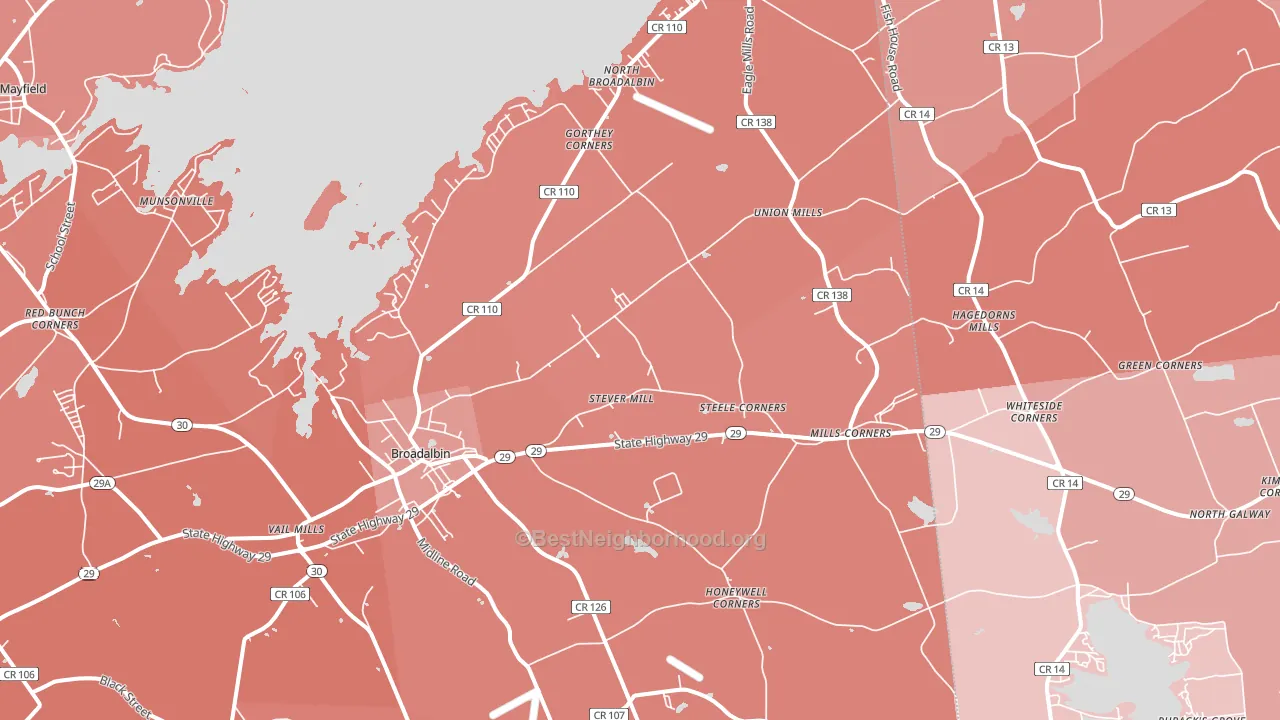 12025, NY block-group political-lean map