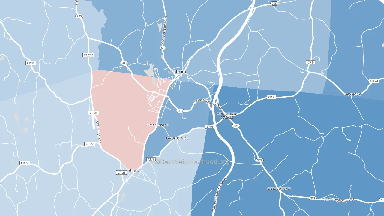 12037, NY block-group political-lean map