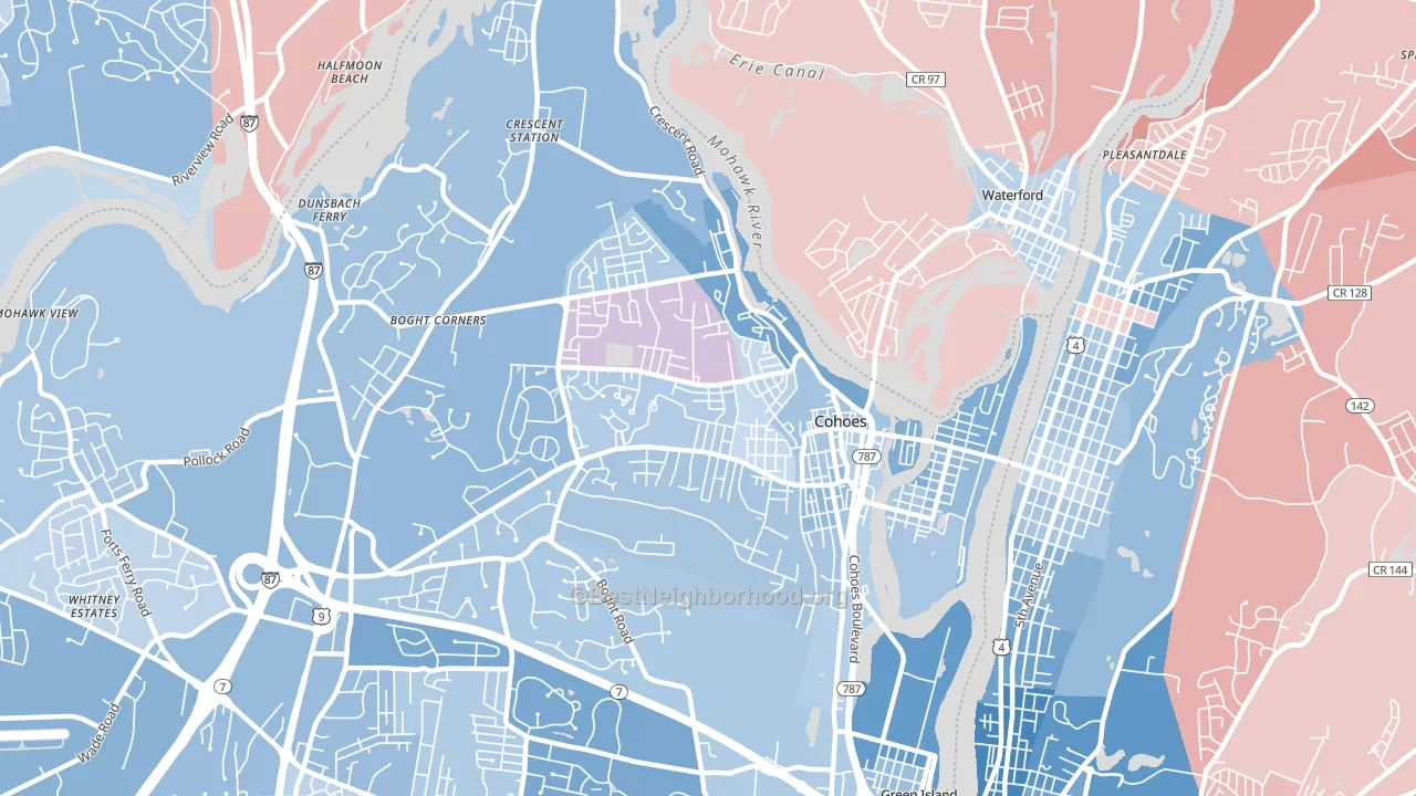 12047, NY block-group political-lean map