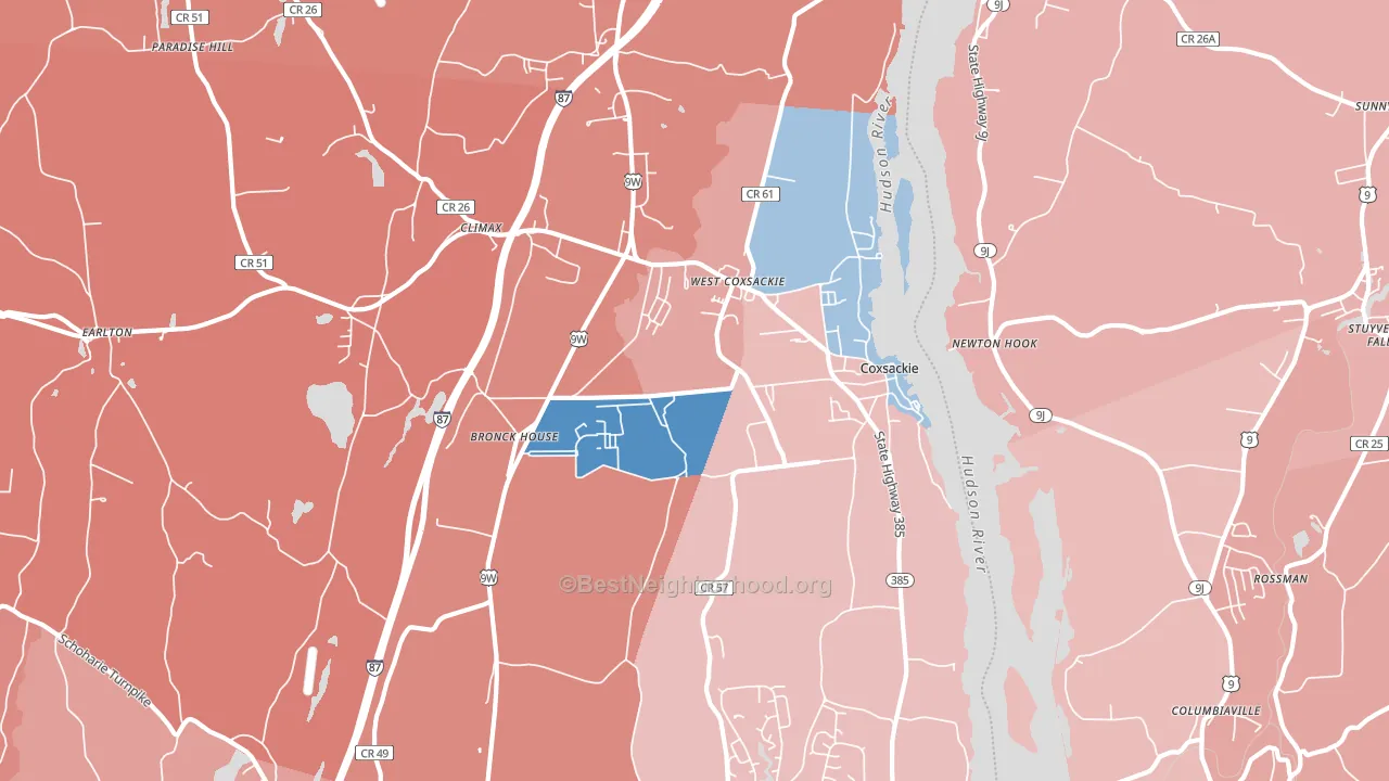 12051, NY block-group political-lean map