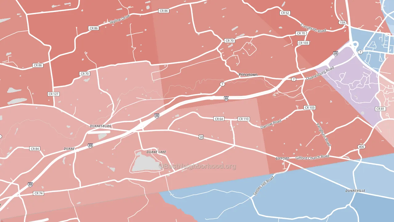 12056, NY block-group political-lean map