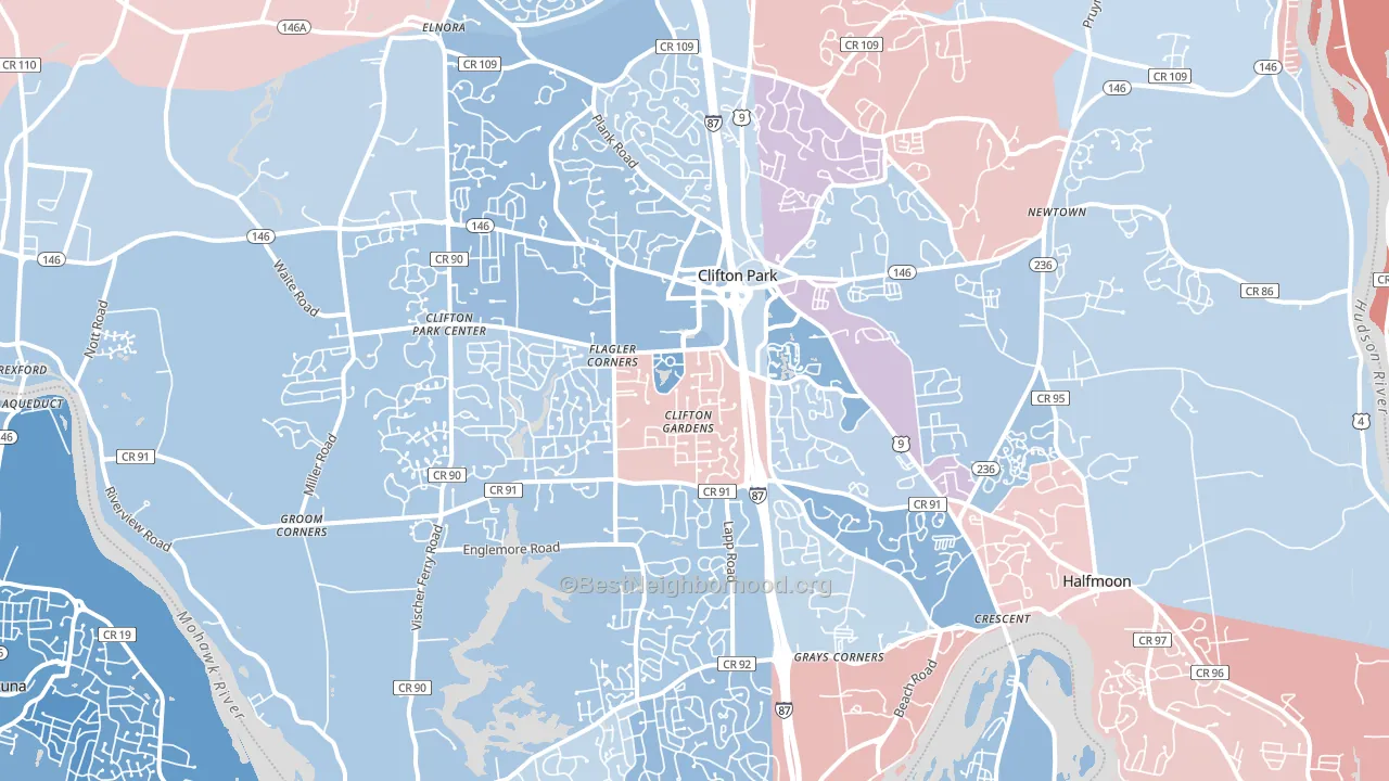 12065, NY block-group political-lean map
