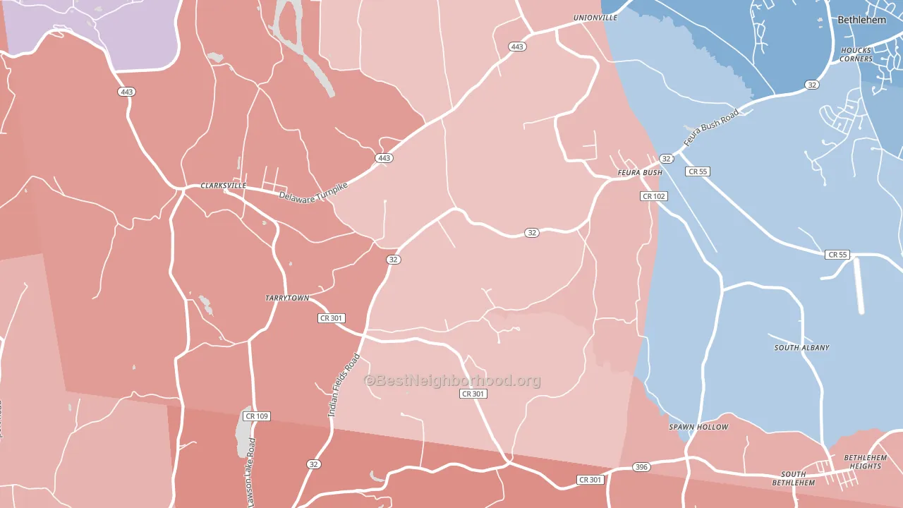 12067, NY block-group political-lean map