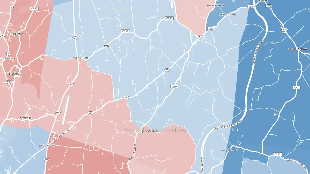 12075, NY block-group political-lean map