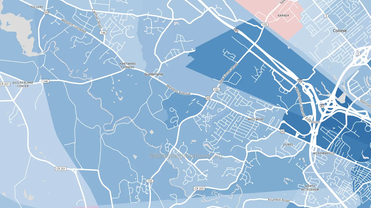 12084, NY block-group political-lean map