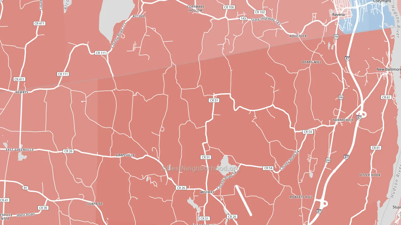 12087, NY block-group political-lean map