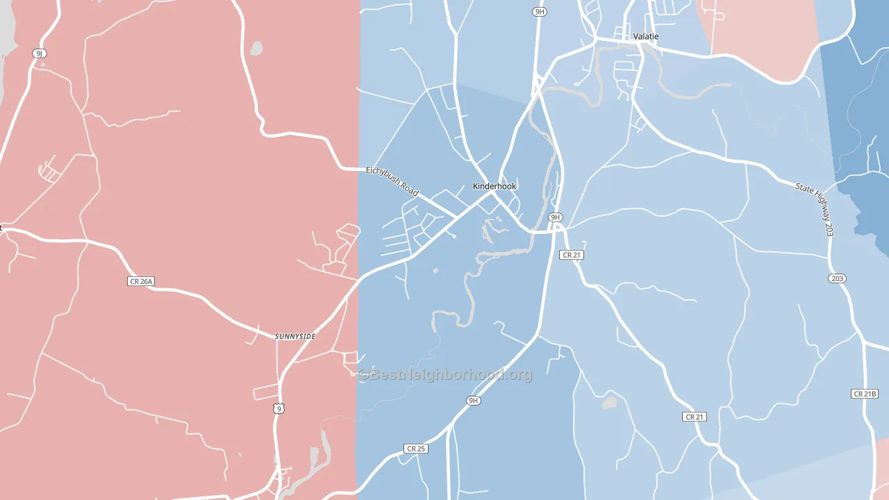 12106, NY block-group political-lean map