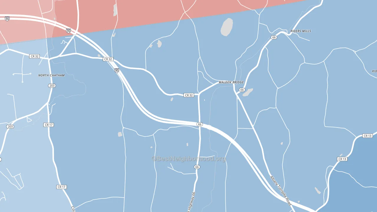 12115, NY block-group political-lean map