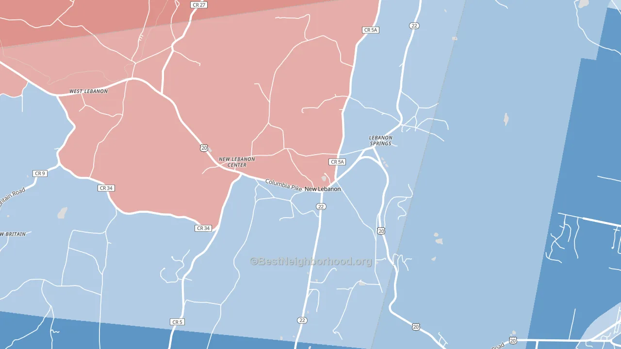 12125, NY block-group political-lean map