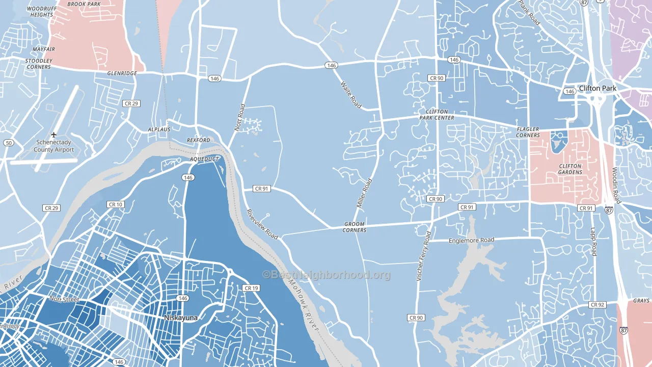 12148, NY block-group political-lean map
